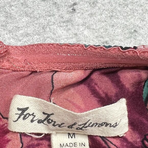 For Love and Lemons Flamenco Mini Dress M Pink Tiered Ruffle Off the Shoulder - Picture 8 of 10